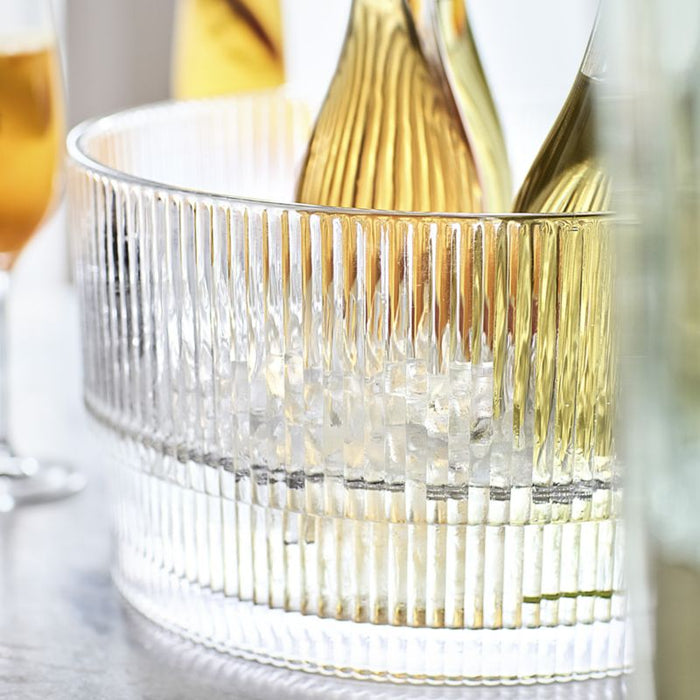 Atwell Ribbed Glass Beverage Tub
