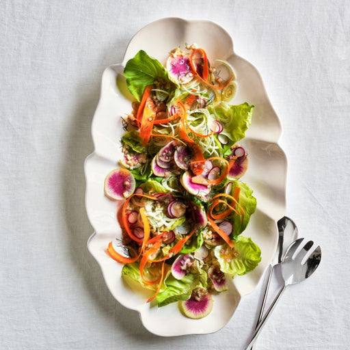 White Ruffle 22" Earthenware X-Large Platter