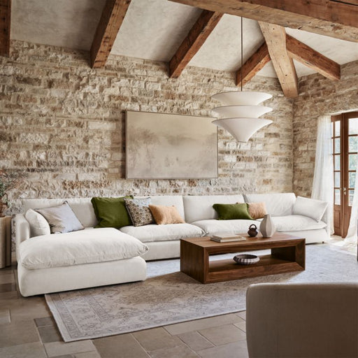 Vernon Walnut Wood 68" Rectangular Coffee Table with Shelf