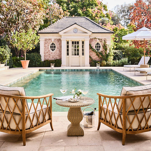 The Felix Wicker Outdoor Accent Table by Jake Arnold