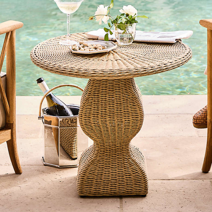 The Felix Wicker Outdoor Accent Table by Jake Arnold