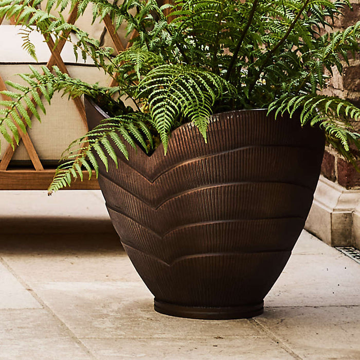 Hackney Large Bronze Metal Indoor/Outdoor Planter 18"x16" by Jake Arnold