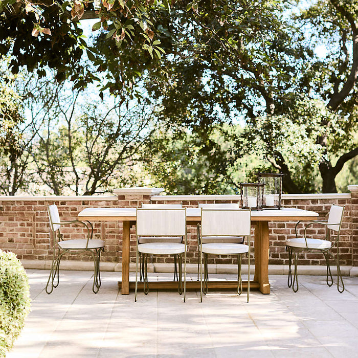 The Harpen Metal Outdoor Dining Arm Chair by Jake Arnold