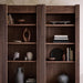 Siena 84" Walnut Wood 4-Shelf Storage Bookcase with Drawer