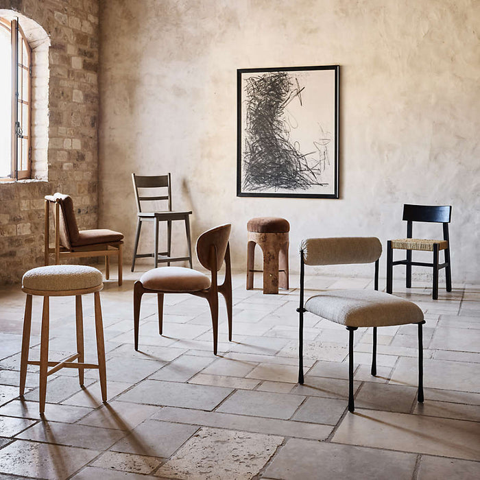 Via Olive Green Velvet Walnut Wood Dining Chair