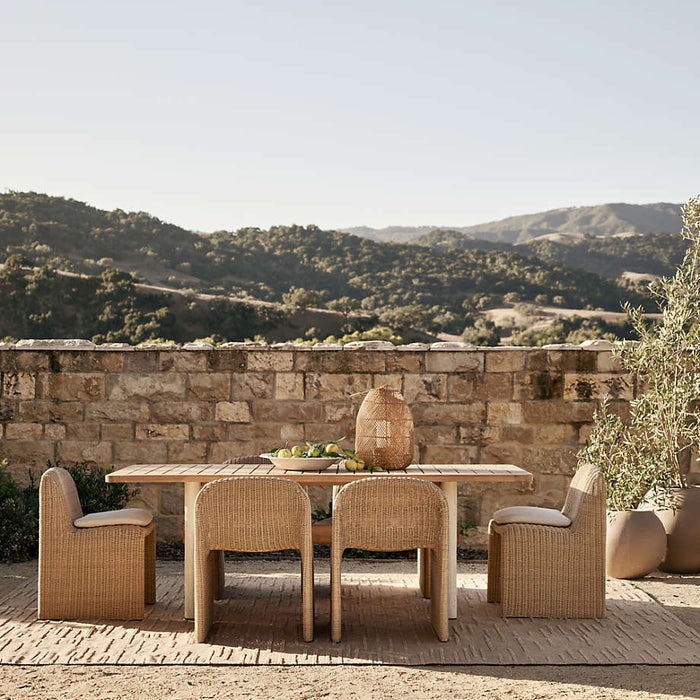 Ipanema 86" Outdoor Dining Table with Wicker Dining Chairs