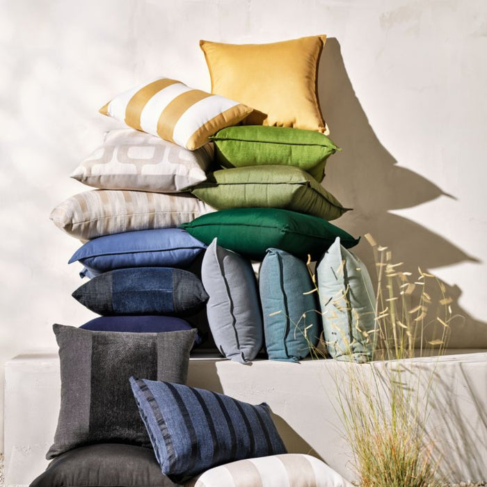 Sunbrella ® Flashy Stripe 24"x16" Sand Beige Outdoor Throw Pillow