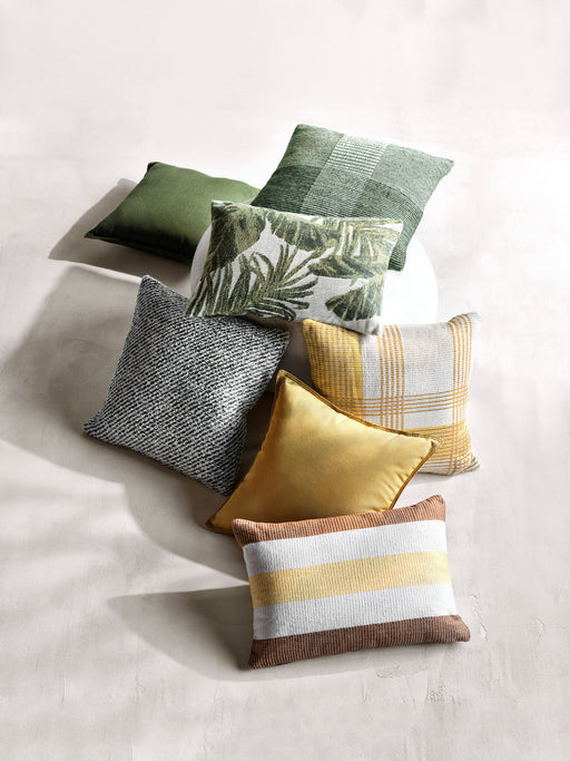 Textured Woven Stripes 20x20 Blue Indoor/Outdoor Throw Pillow
