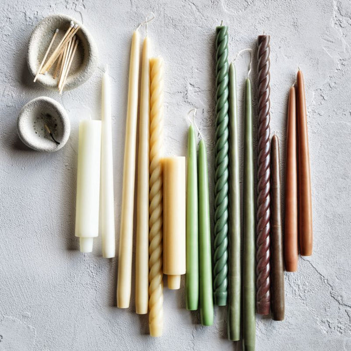 Dipped Oat Off-White Taper Candles 18", Set of 2