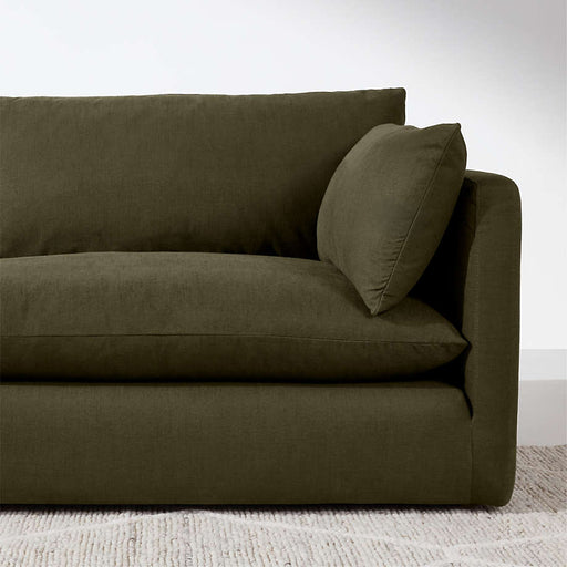 Unwind Modular 4-Piece U-Shaped Slipcovered Sectional Sofa with Double Chaise Lounge