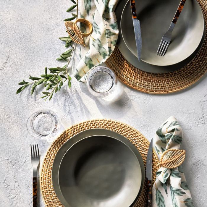 Andres Matte Grey Outdoor Melamine Dinner Plate