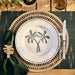 Aspen Rimmed Green Palm Outdoor Melamine Dinner Plate