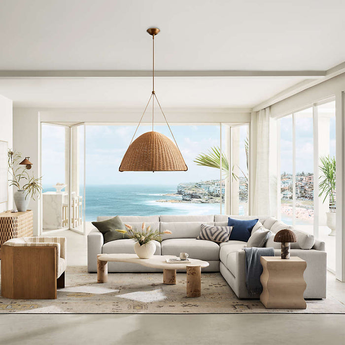 Sassolino Concrete and Burl Wood Coffee Table by Athena Calderone