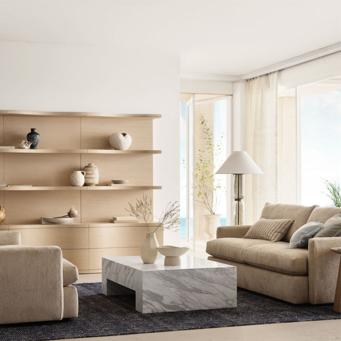 Coast 80" Whitewashed Oak Open Storage Bookcase