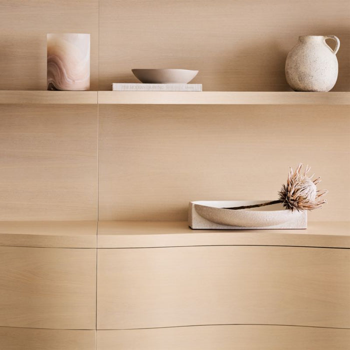 Coast 80" Whitewashed Oak Open Storage Bookcase