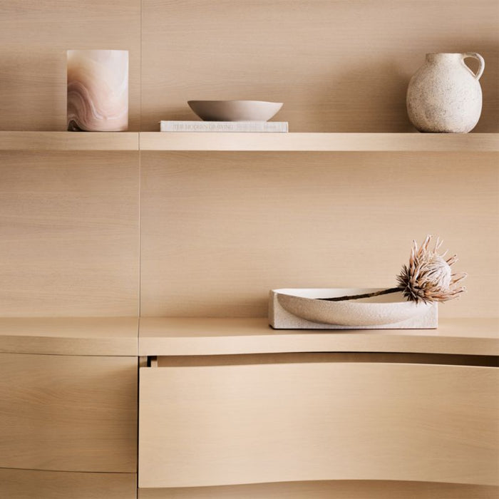 Coast 80" Whitewashed Oak Open Storage Bookcase