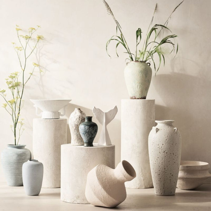 Vale White Fiberstone Footed Decorative Bowl