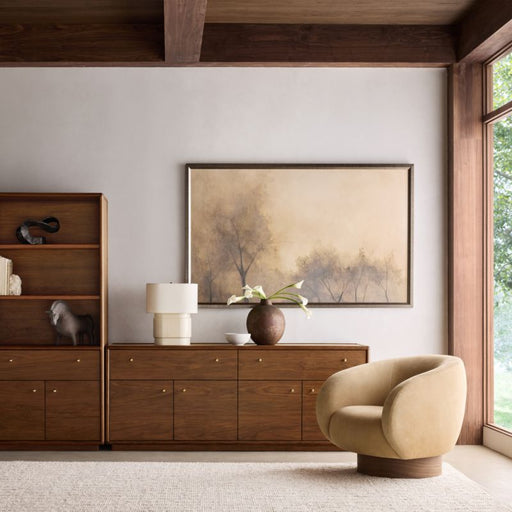 Kessler Leather Swivel Accent Chair