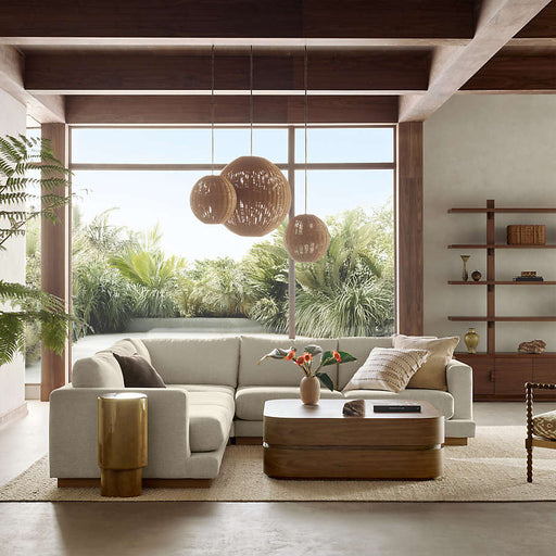 Steppe 68" Walnut Storage Bookcase Room Divider