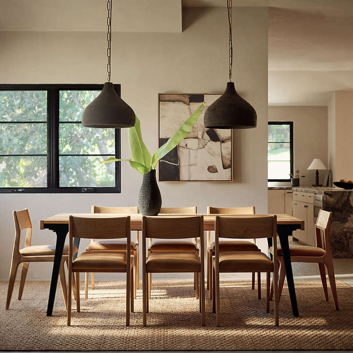 Lakin 61"-99" White Oak Wood Extendable Dining Table