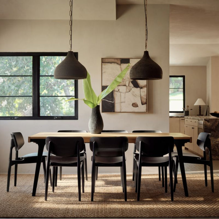 Lakin 81"-119" White Oak Wood Extendable Dining Table