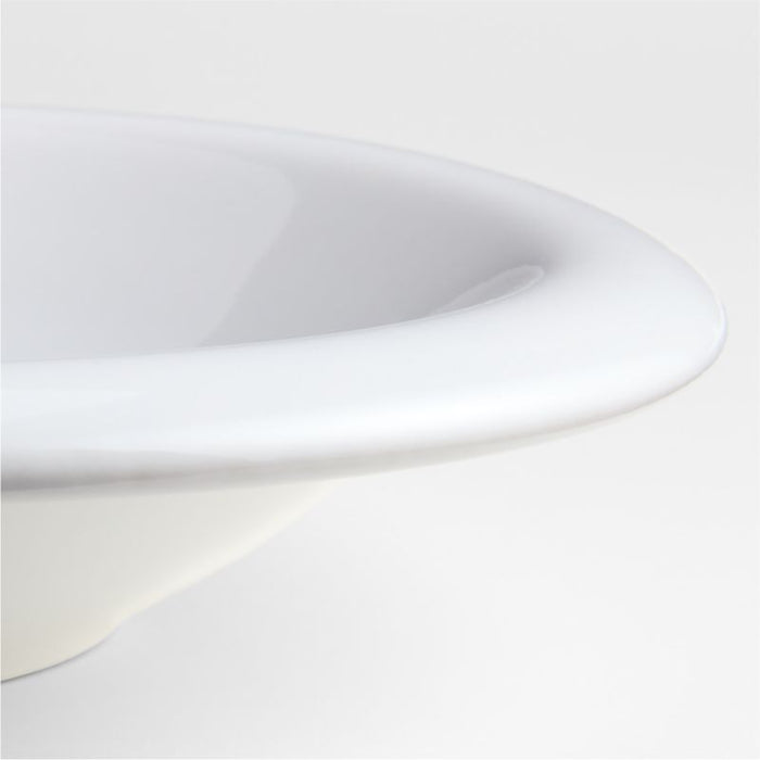 Caesna White Stoneware Low Bowl