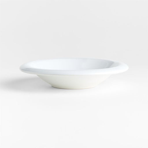 Caesna White Stoneware Low Bowl