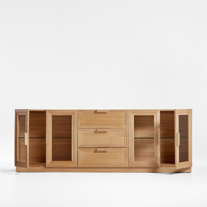 Calypso 90" Natural Wood Storage Media Console