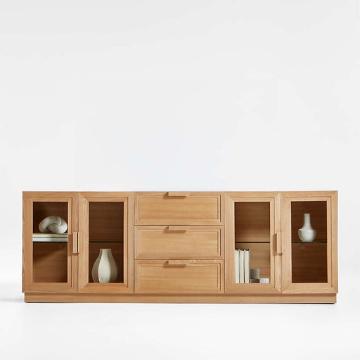 Calypso 90" Natural Wood Storage Media Console