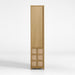 Campagna 39" Rattan and Natural Oak Wood 3-Shelf Storage Bookcase Cabinet