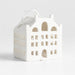 Wide White Ceramic Canal House Christmas Tree Ornament