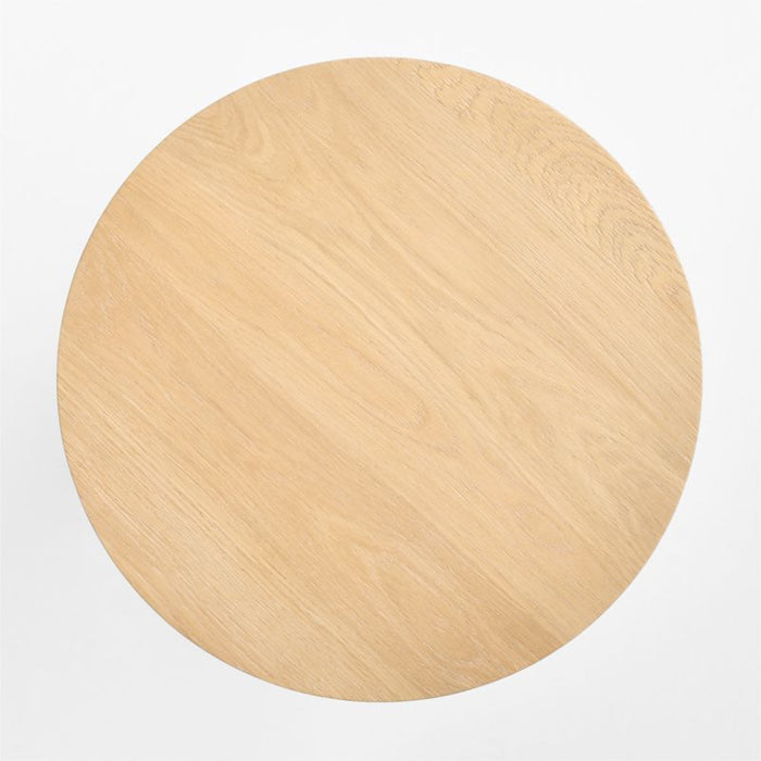 Canberra Carved White Oak 20" Side Table