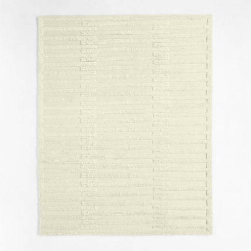 Cannet Wool Shag Sand Beige Area Rug 10'x14'