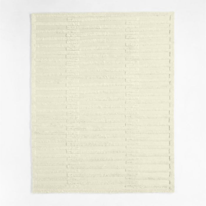 Cannet Wool Shag Sand Beige Area Rug 10'x14'