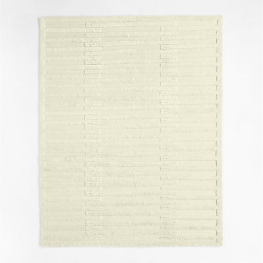 Cannet Wool Shag Sand Beige Area Rug 9'x12'