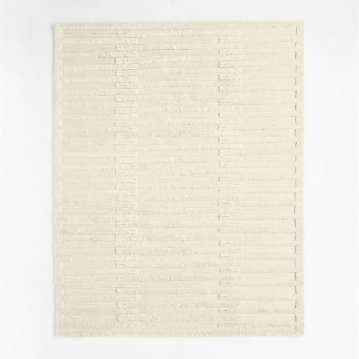 Cannet Wool Shag Sand Beige Area Rug 9'x12'