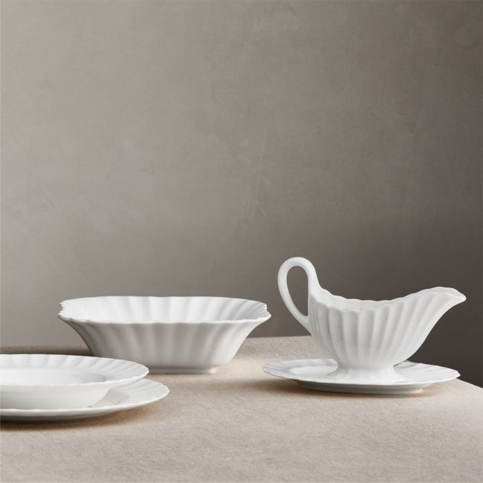 Capella White Bone China Serving Bowl