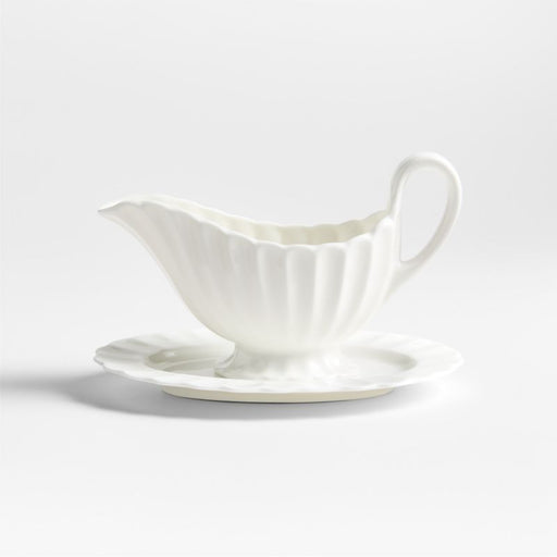 Capella White Bone China Gravy Boat