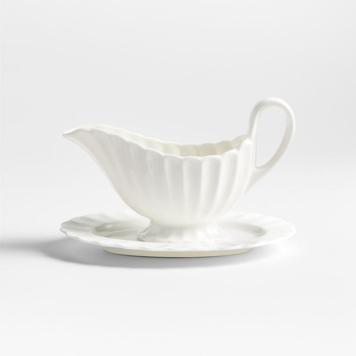 Capella White Bone China Gravy Boat
