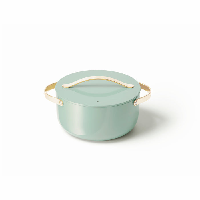 Caraway Silt Green Non-Stick Ceramic 6.5-Qt. Dutch Oven with Gold Hardware