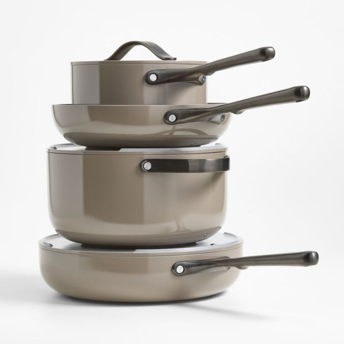 Caraway ® Home 12-Piece Pebble Ceramic Non-Stick Cookware Set with Gunmetal Hardware