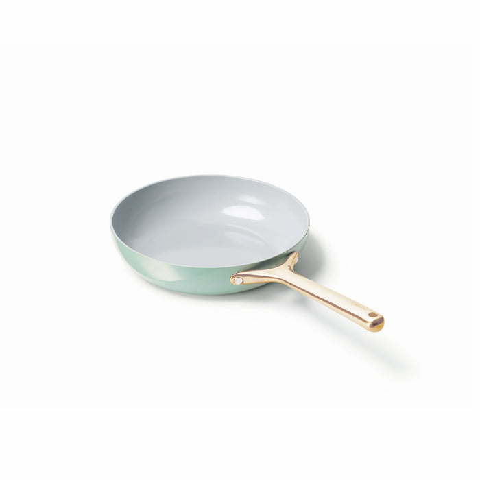 Caraway Silt Green Non-Stick Ceramic Fry Pan with Gold Hardware with Gold Hardware