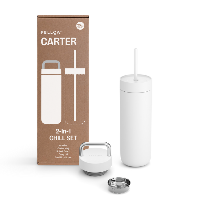 Fellow Carter 20 oz Matte White 2-in-1 Chill Set