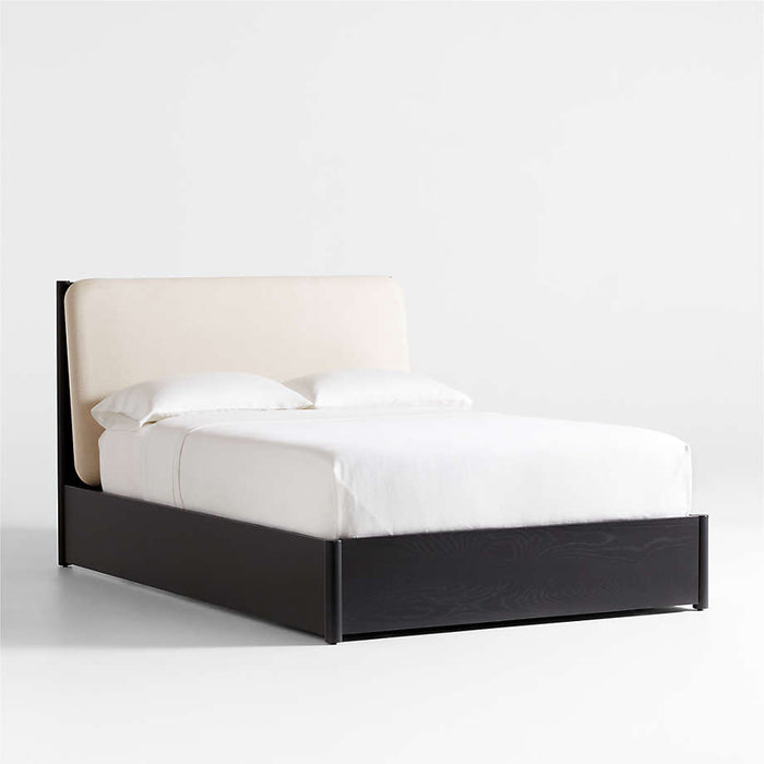 Casa Black Oak Wood Queen Storage Bed with Outlet