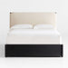 Casa Black Oak Wood Queen Storage Bed with Outlet