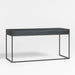 Casement 60" Black Metal Desk with Glass Top
