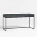 Casement 60" Black Metal Desk with Glass Top