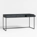 Casement 60" Black Metal Desk with Glass Top