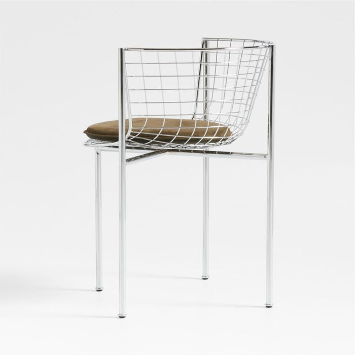 Cassano Metal Dining Chair with Leather Cushion