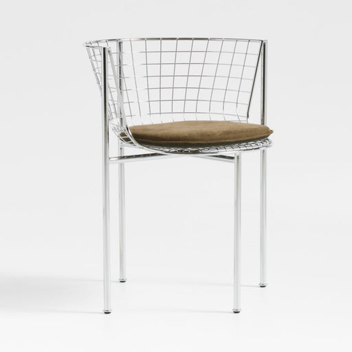 Cassano Metal Dining Chair with Leather Cushion